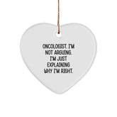 Funny Oncologist Gifts for Men, Heart Ornament with Inspirational Quote, Gifts from Family for Oncologist Doctors at Christmas - Image 1